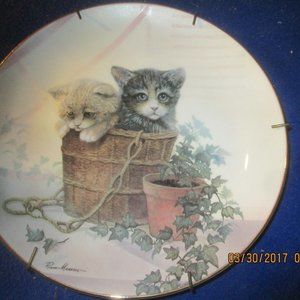 "DOUBLE TROUBLE" Cat Collector Plate Ruane Manning DANBURY MINT